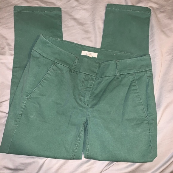 LOFT green strait leg pants - Picture 2 of 4